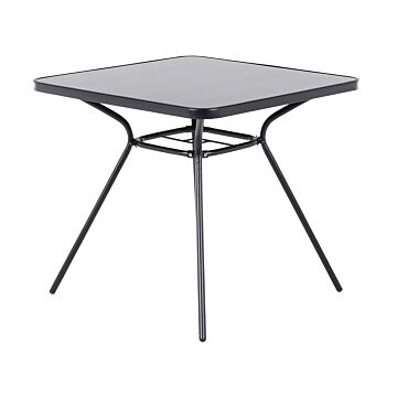 Outdoor Dining Table Black Steel 80 X 80 Cm Modern Garden Beliani