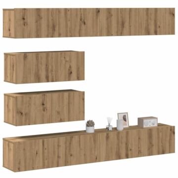 Vidaxl 6 Piece Tv Cabinet Set Wall-mounted Artisan Oak Engineered Wood