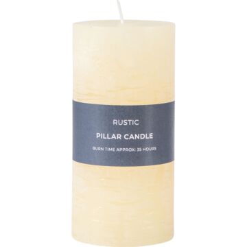 Pillar Candle Rustic Ivory (2pk) 70x70x140mm