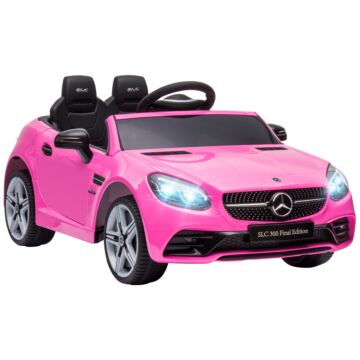 Aiyaplay Mercedes Benz Slc 300 Licensed 12v Kids Electric Ride On Car With Parental Remote Two Motor Music Light Suspension Wheel For 3-6 Years Pink