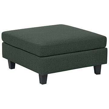 Ottoman Footstool Dark Green Polyester Fabric Upholstered Square Minimalist Modern Modular Sofa Element Beliani
