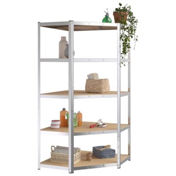 Vidaxl 5-layer Shelves 5 Pcs Silver Steel&engineered Wood