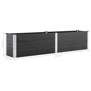 Vidaxl Garden Raised Bed 250x50x54 Cm Wpc Grey