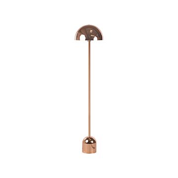 Floor Lamp Copper Metal 158 Cm Glossy Copper Round Shade Living Room Light Beliani