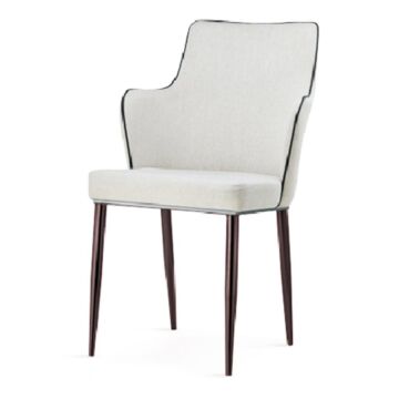 Capri Pu Chairs White With Black Edge (2s)