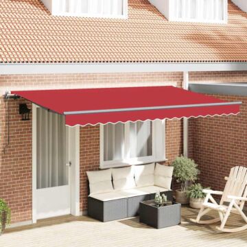 Vidaxl Retractable Awning Manual Red And Anthracite 4 X 2 M