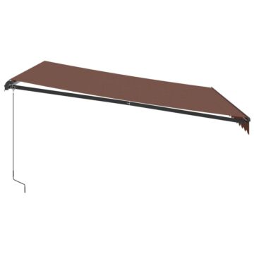 Vidaxl Manual Retractable Awning Brown 400x300 Cm