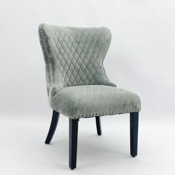 91cm Light Grey Velvet Dining Chair