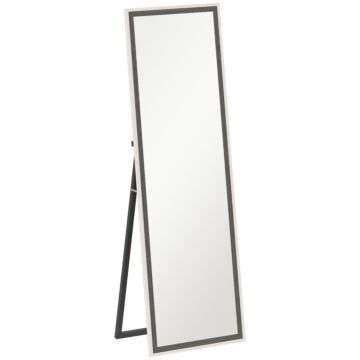 Homcom 162.6 Cm Two-tone Full Length Mirror - White/grey-tone