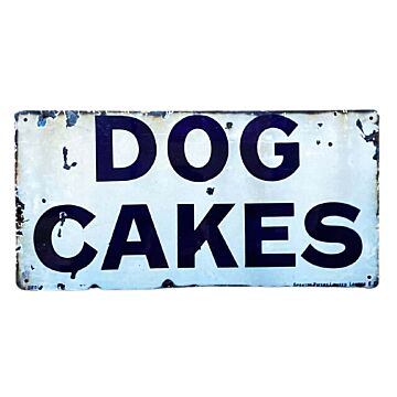 Metal Wall Sign - Dog Cakes Blue