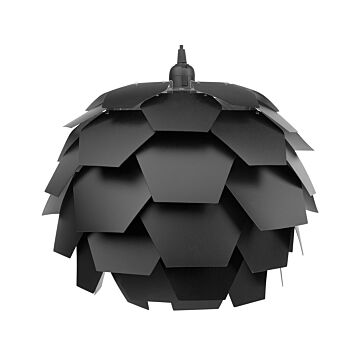 Pendant Lamp Black Plastic Pine Cone Globe Shade Hanging Lamp Beliani