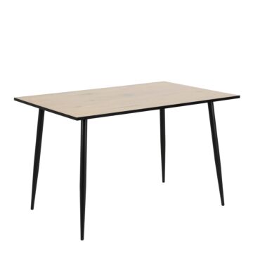 Wilma Dining Table With White Oak Top & Black Legs