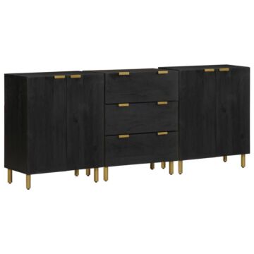 Vidaxl 3 Piece Sideboards Black Engineered Wood