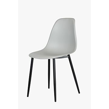 Aspen Curve Chair, Light Grey Plastic Seat With Black Metal Legs (pair)