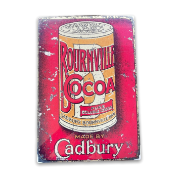 Vintage Metal Sign - Retro Advertising Cadbury Bournville Cocoa