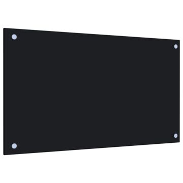 Vidaxl Kitchen Backsplash Black 70x40 Cm Tempered Glass