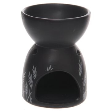 Decorative Ceramic Black And White Grass Design Oil & Wax Burner