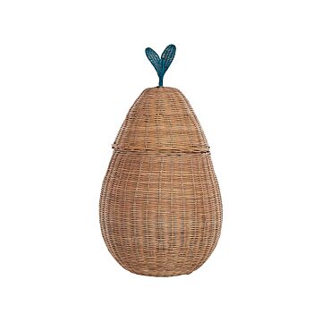 Wicker Pear Basket Natural Rattan Woven Toy Hamper Child's Room Accessory Beliani