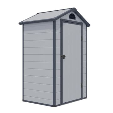 Airevale 4 X 3 Plastic Apex Shed - Light Grey