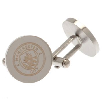 Manchester City Fc Stainless Steel Round Cufflinks