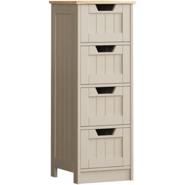 Bath Vida Priano 4 Drawer Freestanding Unit, Grey & Oak