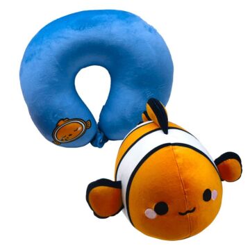 2-in-1 Swapseazzz Travel Pillow And Plush Toy - Finley The Clownfish Adoramals Ocean