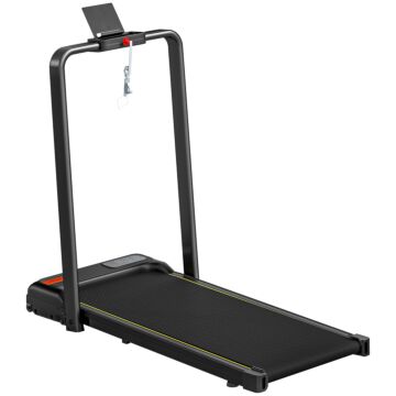 Sportnow Folding Walking Treadmill, Under Desk Walking Pad With Incline, Black