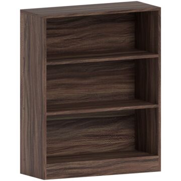 Vida Designs Cambridge 3 Tier Low Bookcase, Walnut