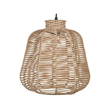 Pendant Lamp Natural Rattan Hand Woven Wicker Shade Ceiling Light Boho Style Beliani