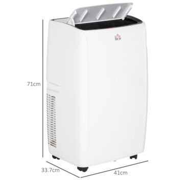 Homcom 12,000 Btu Mobile Air Conditioner For Room Up To 28m², With Dehumidifier, Sleep Mode, 24h Timer On/off, Wheels