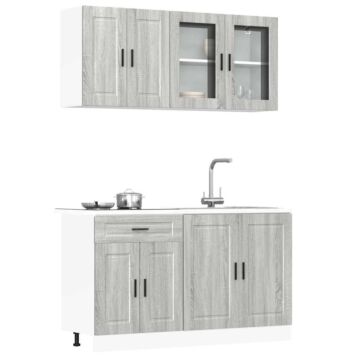 Vidaxl 4 Piece Kitchen Cabinet Set Kalmar Grey Sonoma Engineered Wood