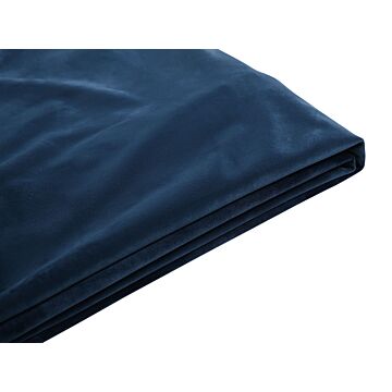 Bed Frame Cover Blue Velvet For Bed 180 X 200 Cm Removable Washable Beliani