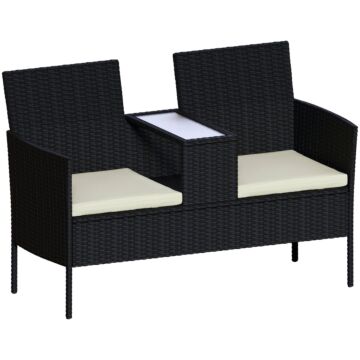 Garden Vida Vienna Love Seat, Black