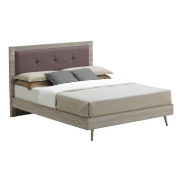 Belvoir Double Bed Grey Oak & Mocca Fabric