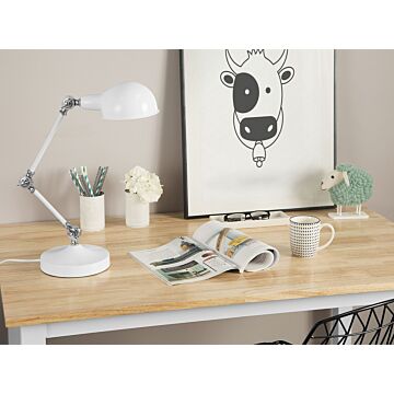 Swing Arm Desk Lamp White Industrial Adjustable Shade Beliani