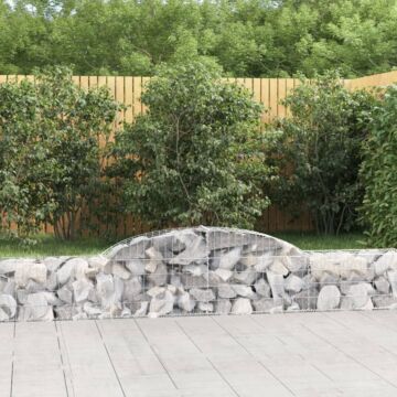Vidaxl Arched Gabion Baskets 5 Pcs 300x30x40/60 Cm Galvanised Iron