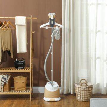 Homcom 1800w Standing Clothes Steamer, With Accessories - Grey