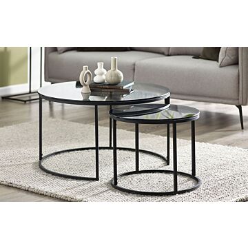 Chicago Round Nesting Coffee Tables Smoked Glass
