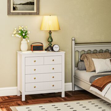 Homcom Elegant Chest Of Five Drawers - White