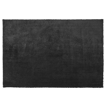 Shaggy Area Rug Black Cotton Polyester Blend 160 X 230 Cm Fluffy Dense Pile Beliani