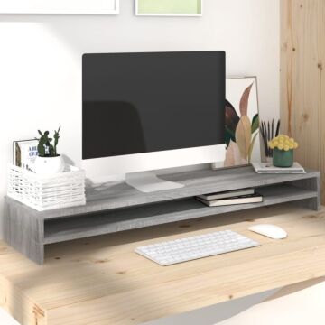 Vidaxl Monitor Stand Grey Sonoma 100x24x13 Cm Engineered Wood