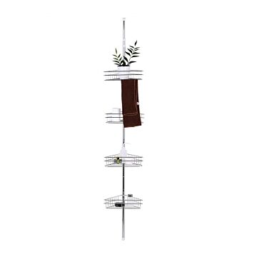 4 Tier Metal Corner Shower Shelf Wall Rack Organizer Bathroom Silver