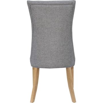 Curved Button Back Chair Light Grey/oak