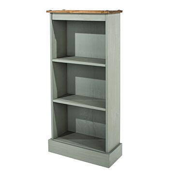 Corona Grey Low Narrow Bookcase