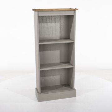 Corona Grey Low Narrow Bookcase