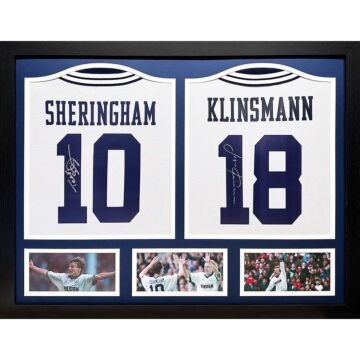 Tottenham Hotspur Fc 1994 Klinsmann & Sheringham Signed Shirts (dual Framed)