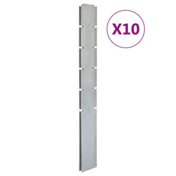 Vidaxl Garden Fence Posts 10 Pcs Silver 160 Cm Galvanised Steel