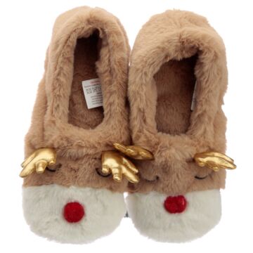 Christmas Reindeer Microwavable Heat Wheat Pack Slippers