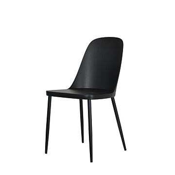 Aspen Duo Chair, Black Plastic Seat With Black Metal Legs (pair)