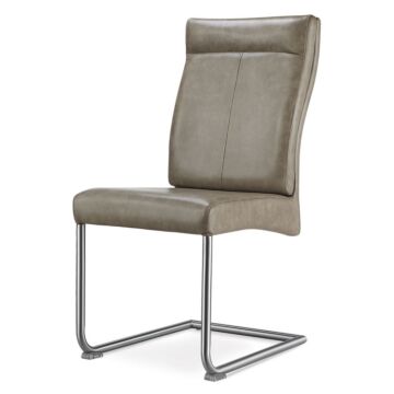 Harper Special Pu Brown Chairs With Brushed Stainless Steel (4s)